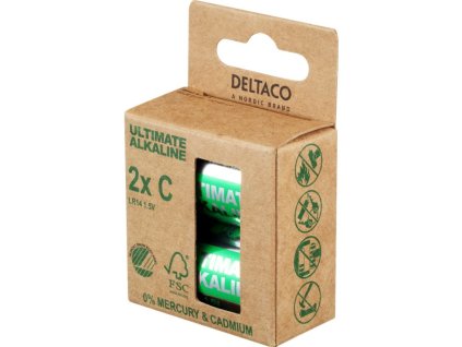 DELTACO ULTIMATE, Batérie alkalické C LR14 2ks