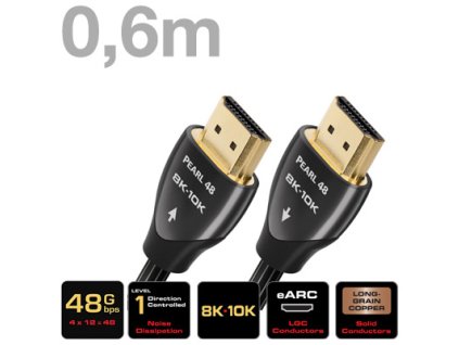 AUDIOQUEST Pearl 48G, Kábel HDMI 2.1 10K M/M 0.6m