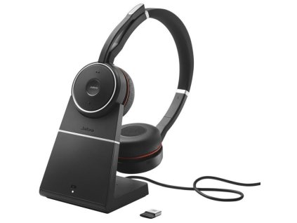 JABRA Evolve 75, Slúchadlá, Duo, USB-BT, MS + stoj