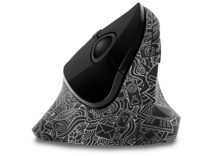 CONNECT IT Gloss BLACK DOODLE, Ergonomická myš