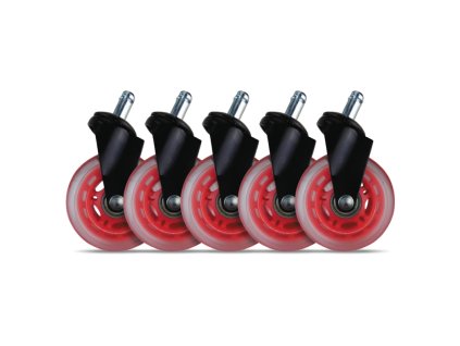 DELTACO L33T 3" Kolieska pre stoličky, červené 5ks