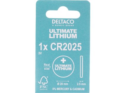 DELTACO Ultimate, Batéria LITHIUM CR2025, 1ks