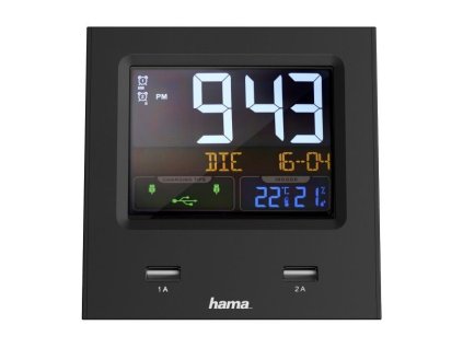 HAMA DUAL-USB, Digitálny budík riadený rádiom