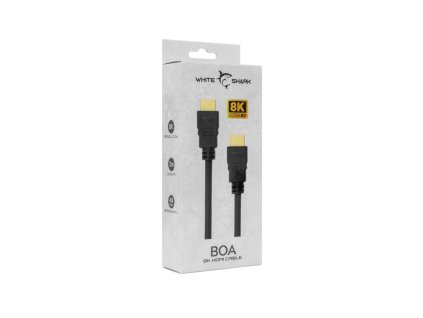 White Shark BOA, Kábel HDMI 2.1 M/M 2m, 8K@60Hz