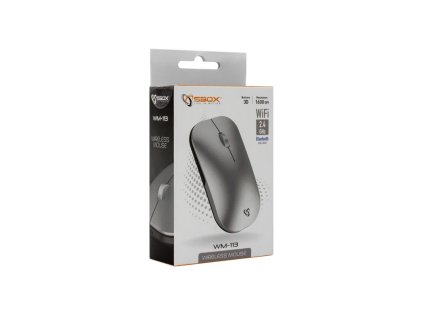 SBOX WM-113, Optická bezdrôtová myš, šedá