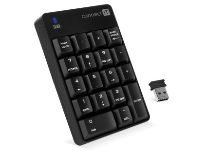 CONNECT IT Bezdrôtová numerická klávesnica, čierna