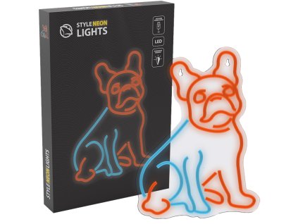 MANTA Pes buldoček, LED Neon plexi dekorácia