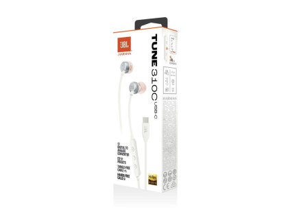 JBL Tune 310 USB-C, Slúchadlá, biele