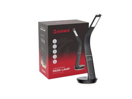 HAWK Nočná LED lampa 3,5W, čierna s nabíjanim 10W