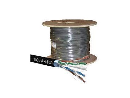 SOLARIX kábel CAT6A STP PE Fca, 500m, čierny