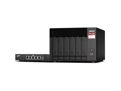 QNAP TS-673A-SW5T, NAS Server 6xHDD+Switch