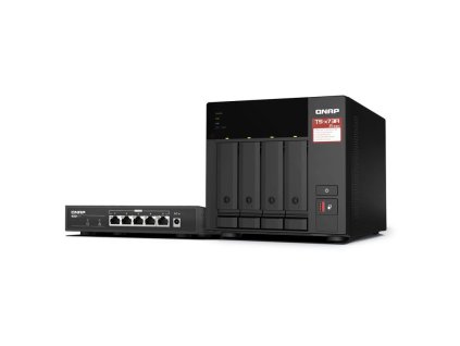 QNAP TS-473A-SW5T, NAS Server 4xHDD+Switch