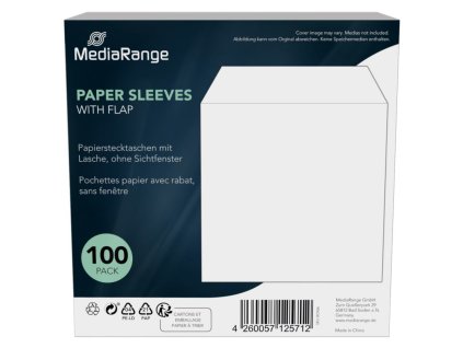 MEDIARANGE Obálka na CD/DVD, bez okna, 100 ks