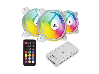 WHITE SHARK NEBULA 2, ARGB Ventilátor PC sada, whi