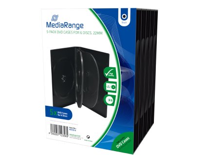 MEDIARANGE Box na 6x CD/DVD/BR 22mm, 5ks