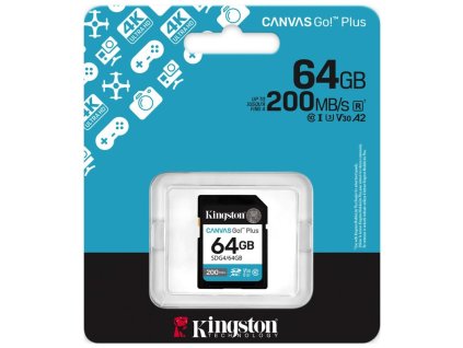 KINGSTON Canvas Go! Plus SD karta, 64 GB, 200MB/s