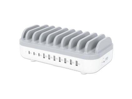 MANHATTAN Nabíjacia stanica, 10-port, 120W, biela