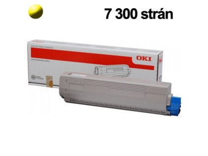 OKI MC853/MC873, originálny toner, 7300str.,žltý