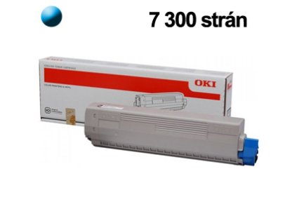 OKI MC853/MC873, originálny toner, 7300str.,azúro