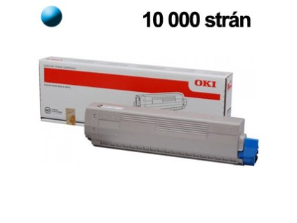 OKI MC853/MC873, originálny toner, 10000str.,azúro