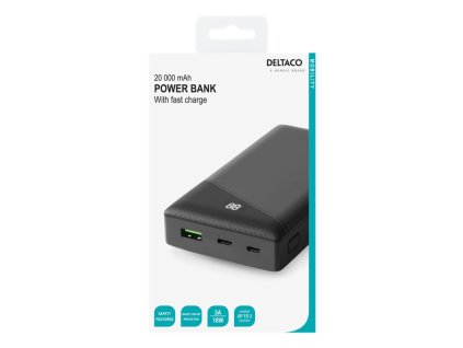 DELTACO PB-C1001, Powerbank 20000mAh, C čierna