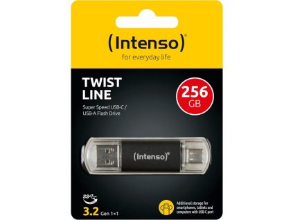 INTENSO Twist Line, USB-C/USB-A, USB Kľúč, 256GB