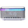 GEMBIRD FM Rádio budík s Qi nabíjaním, šedý