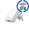 GEMBIRD Universal USB charger, 2.1 A, white color