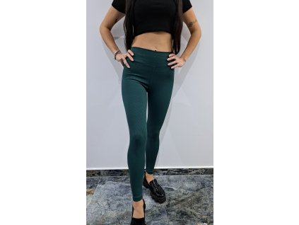 Legíny vrubkované push up smaragdové