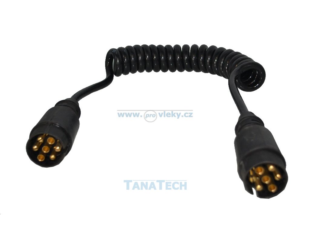 Špirálový predlžovací kábel 12V 2x 7-pól. vidlica