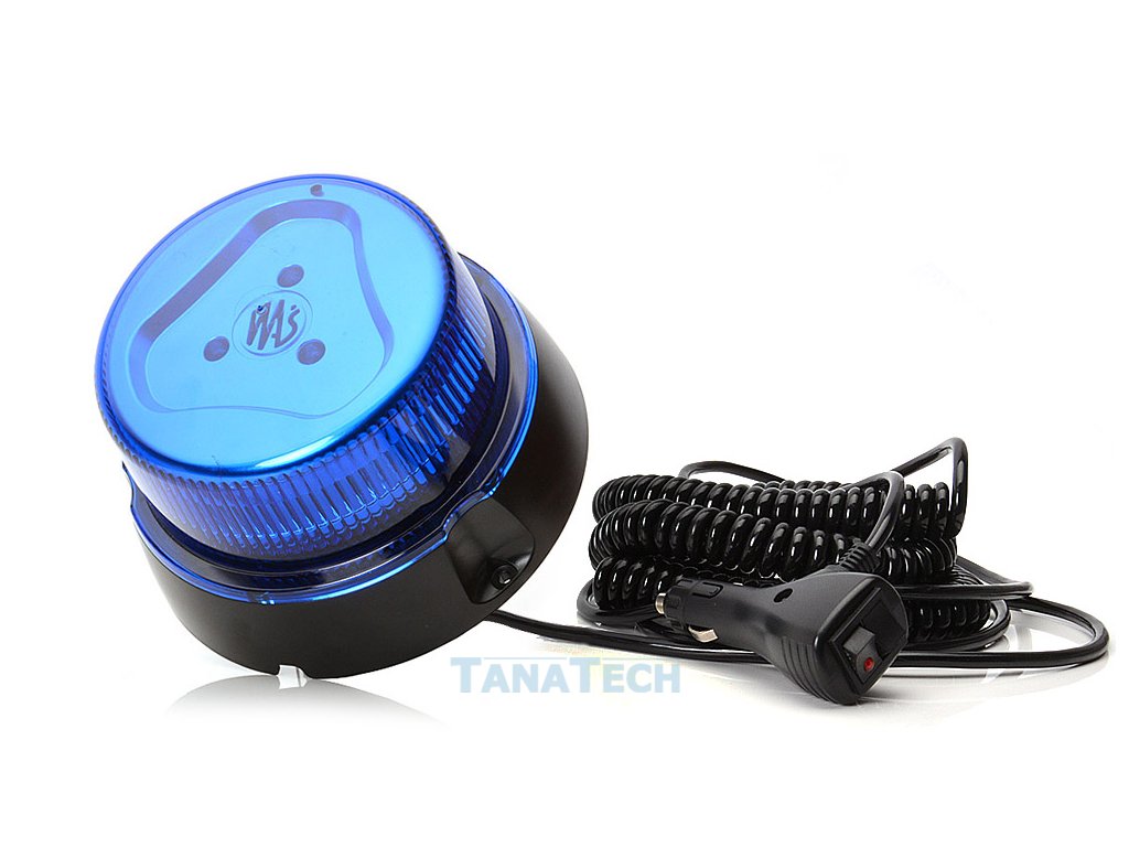 Maják modrý 853.2 LED 12 / 24V; 8 funkcií; s magnetom; do autozásuvky