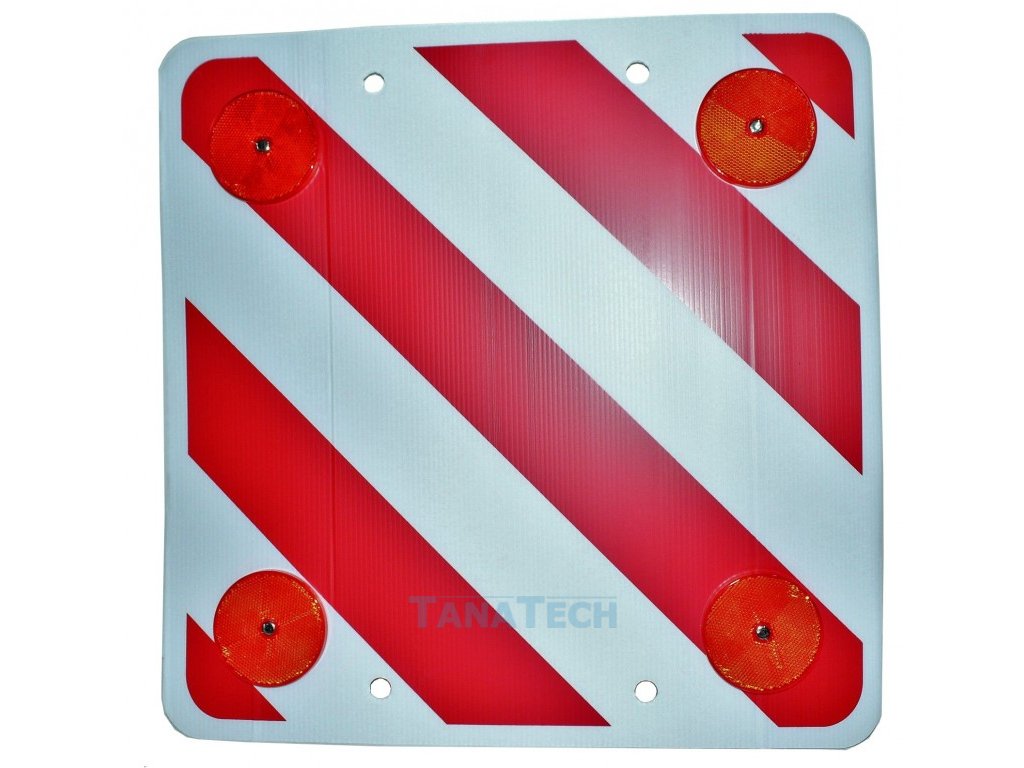 Signal Tafel lange Ladung rot und weiß 50x50cm