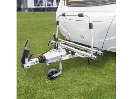 Halterung für 2 Räder an der Deichsel des Anhängers, silber