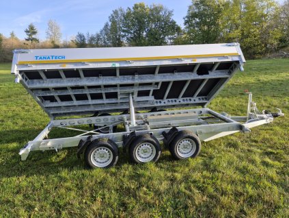 Přívěs Eduard 3-straný sklápěč 4020 3500kg, 3 nápravy, Kombi hydraulika