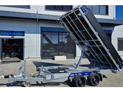Přívěs Saris 3-str. sklápěč 356 184 3500kg HD, kombi hydr., listová pera, nájezdy, Black Edice