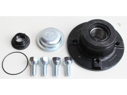 Náboj komplet 100x4 (ložisko, 4x skrutka, matica, viečko) SPP