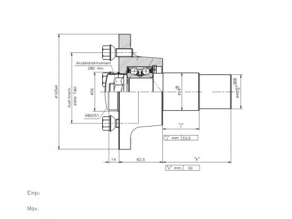 Radnabe 112x5 M14