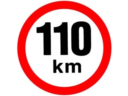 Samolepka rychlosti reflexní 110 km 20cm