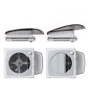 PLUS FAN – Automatischer Dachventilator 400x400 mm für Wohnmobile und Caravans mit LED-Beleuchtung und Verdunkelungsrollo, transparent