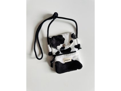 Černobílá chlupatá kapsa na mobil