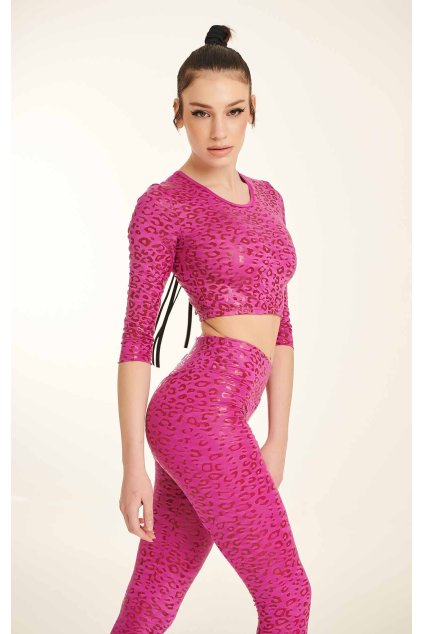 Sticky Original Leopard crop top (ružová)
