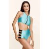 Zip Top Short High Waist Aqua