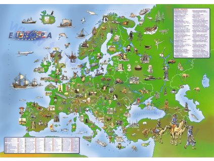 Európa nevezetességei-honismereti térkép