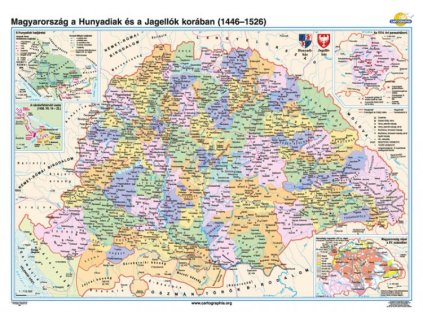 Magyarország a Hunyadiak és Jagellók korában (1446-1526) falitérkép