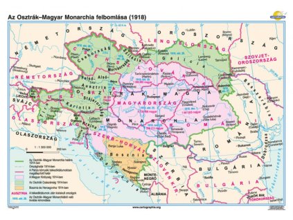 Az Osztrák-Magyar Monarchia felbomlása (1918), falitérkép