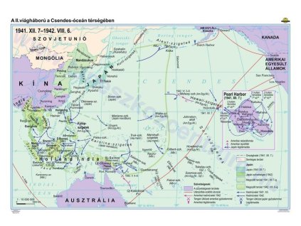A II. világháború a Csendes-óceán térségében I. falitérkép