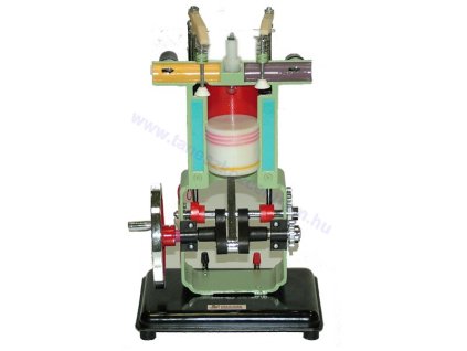 Négyütemű robbanómotor metszete, működő modell