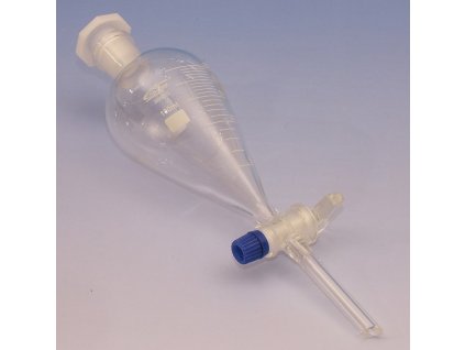Szeparáló tölcsér üvegcsappal, beosztással, 250 ml