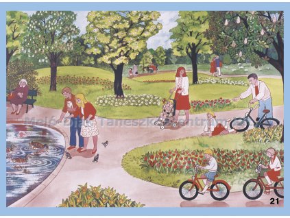 Séta a parkban, fali tabló