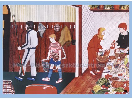 Készülődés a kiránduláshoz, fali tabló